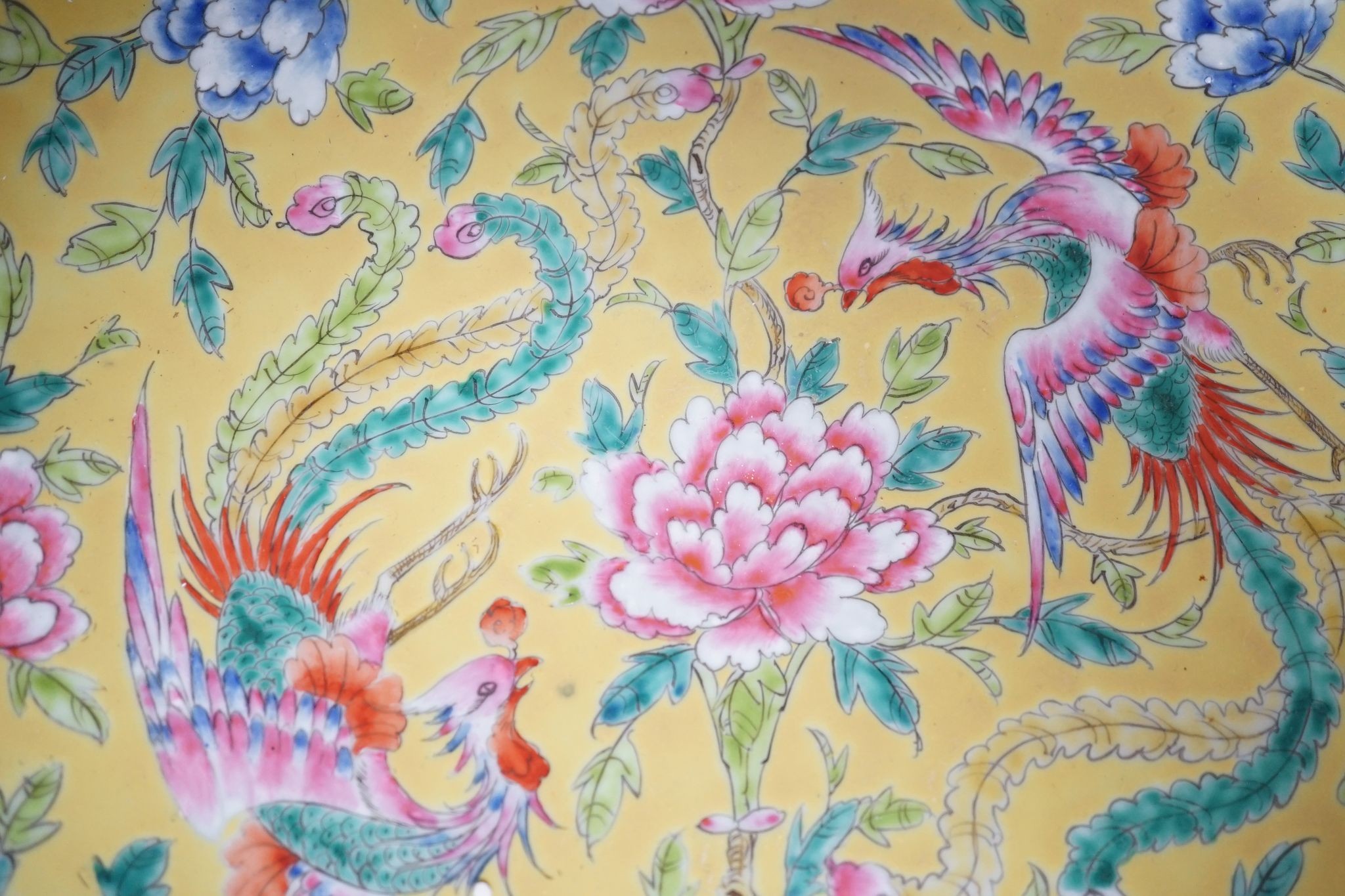 A Chinese Straits style famille rose dish, 37cm